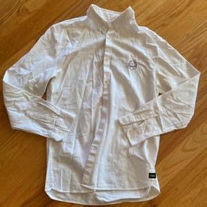 Barney Cools men’s white button down shirt size L